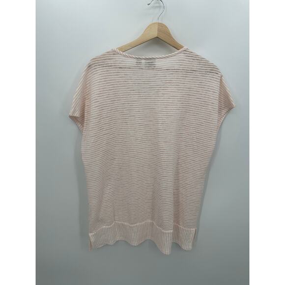 Chico's Shirt Women XL Shadow Stripe Mixed Tunic Knit Pattern Cottage Rose NWT - Picture 2 of 8